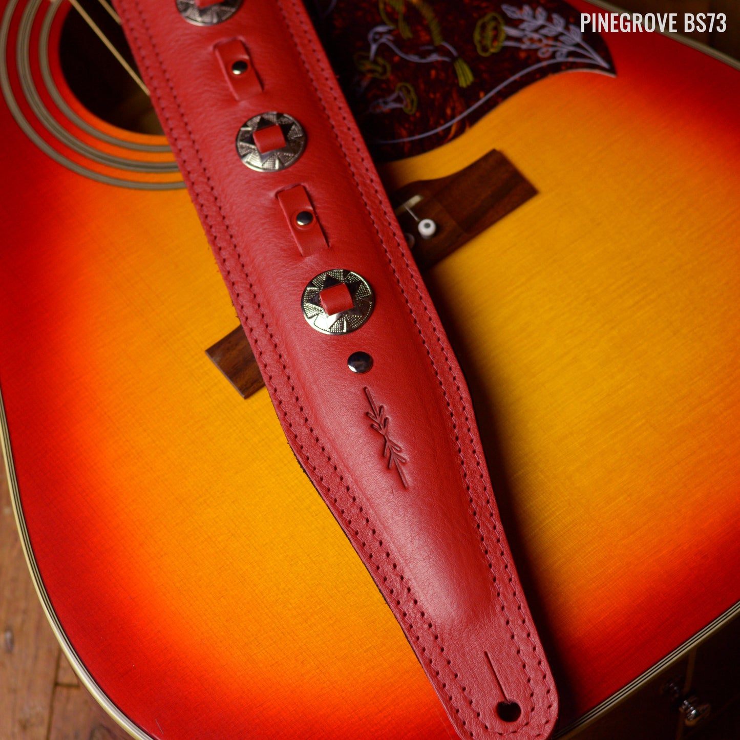 BS73 Western Guitar Strap - Silver Conchos