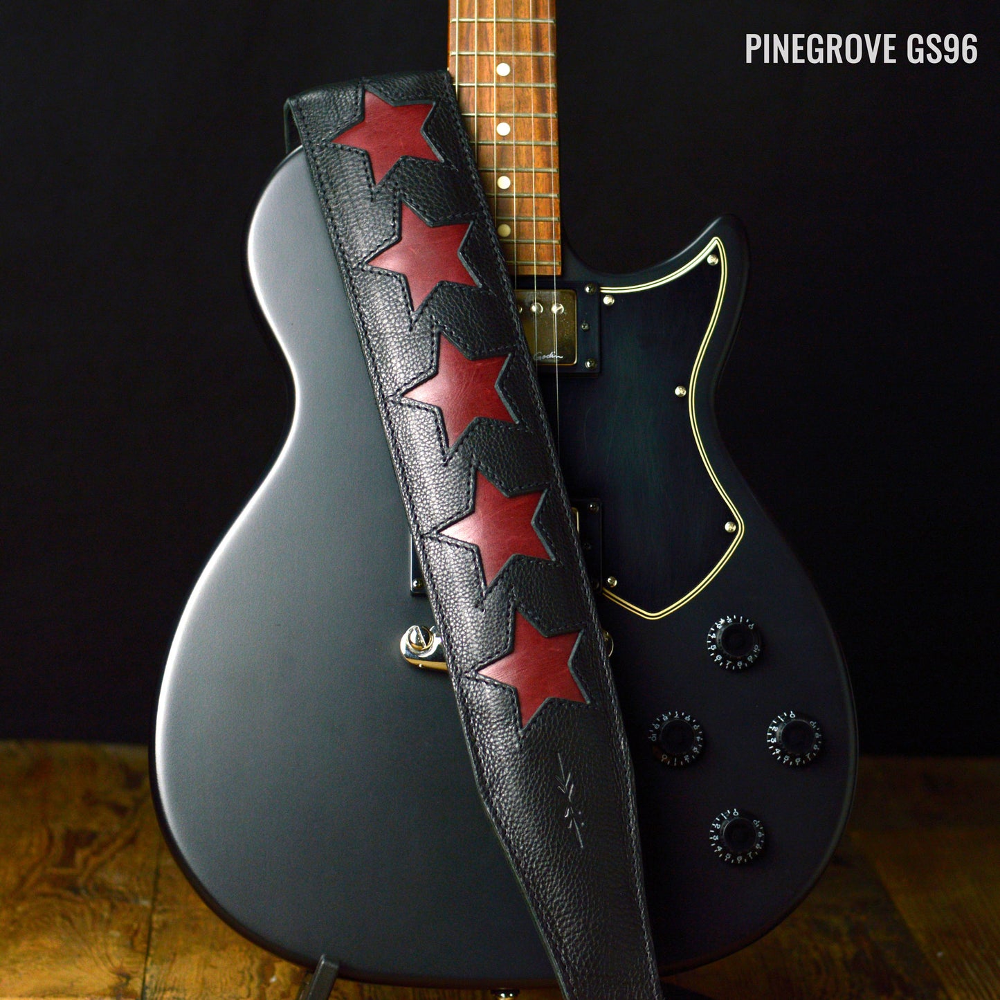 GS96 Leather Guitar Strap With Stars