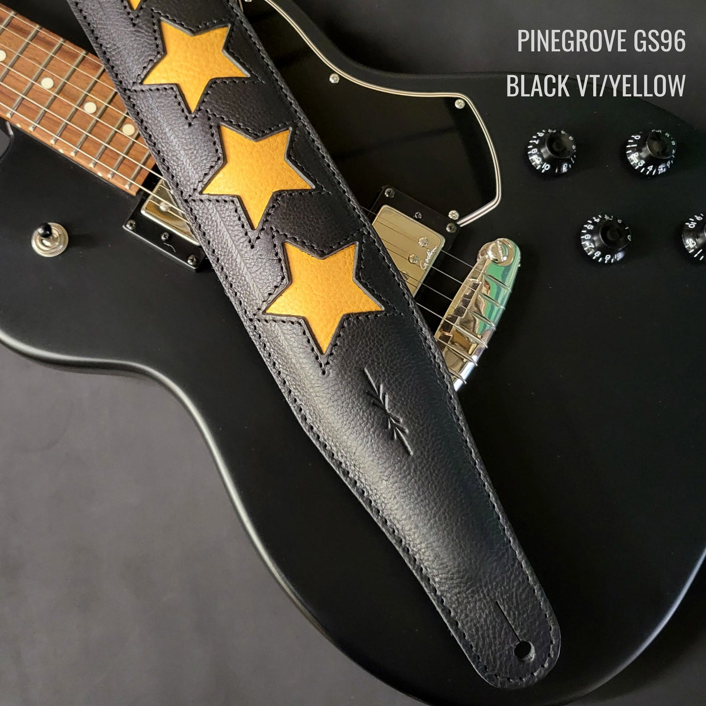GS96 Leather Guitar Strap With Stars