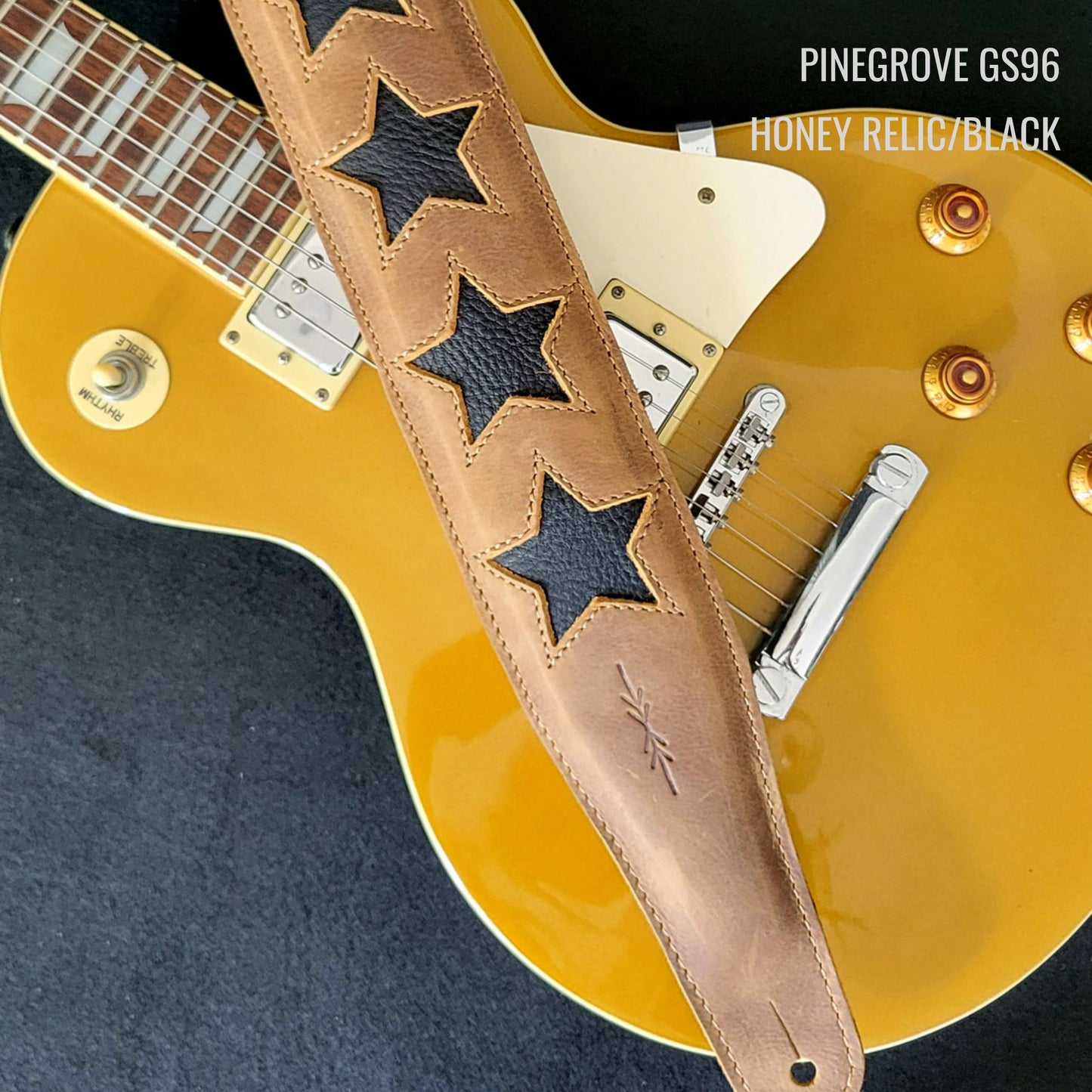 GS96 Leather Guitar Strap With Stars