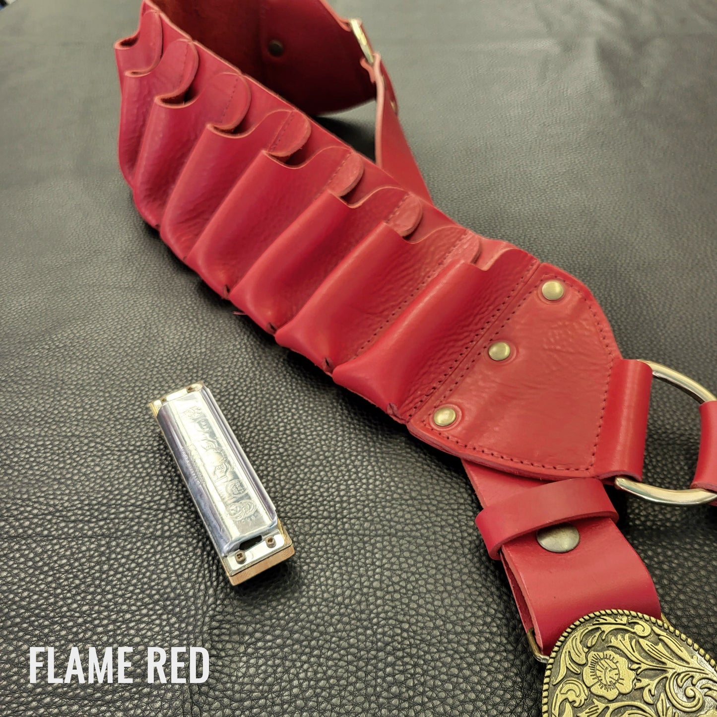 Leather Harmonica Bandolier
