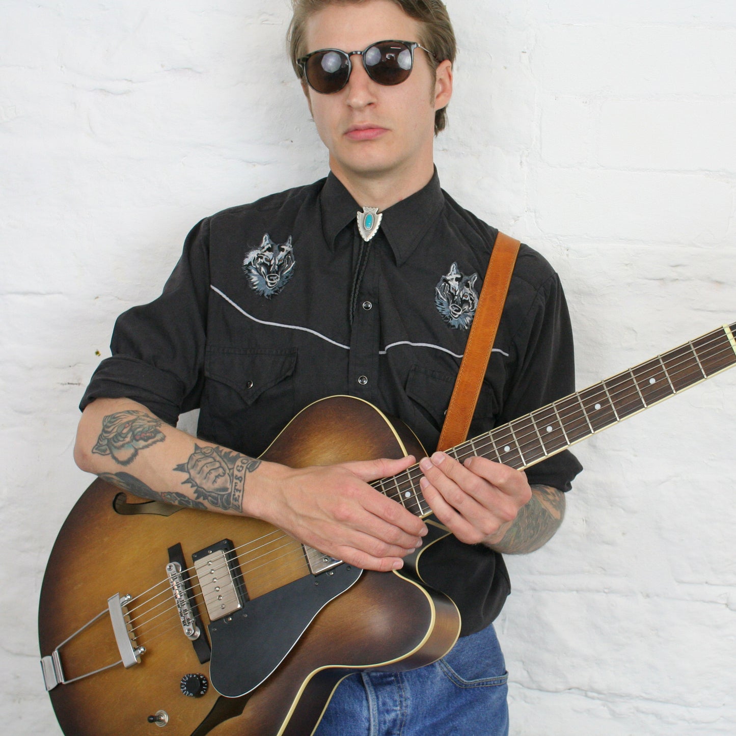 GS55 Slim Leather Guitar Strap