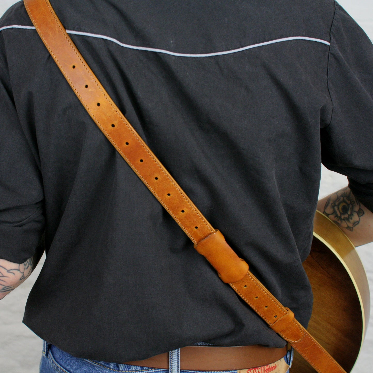 GS55 Slim Leather Guitar Strap