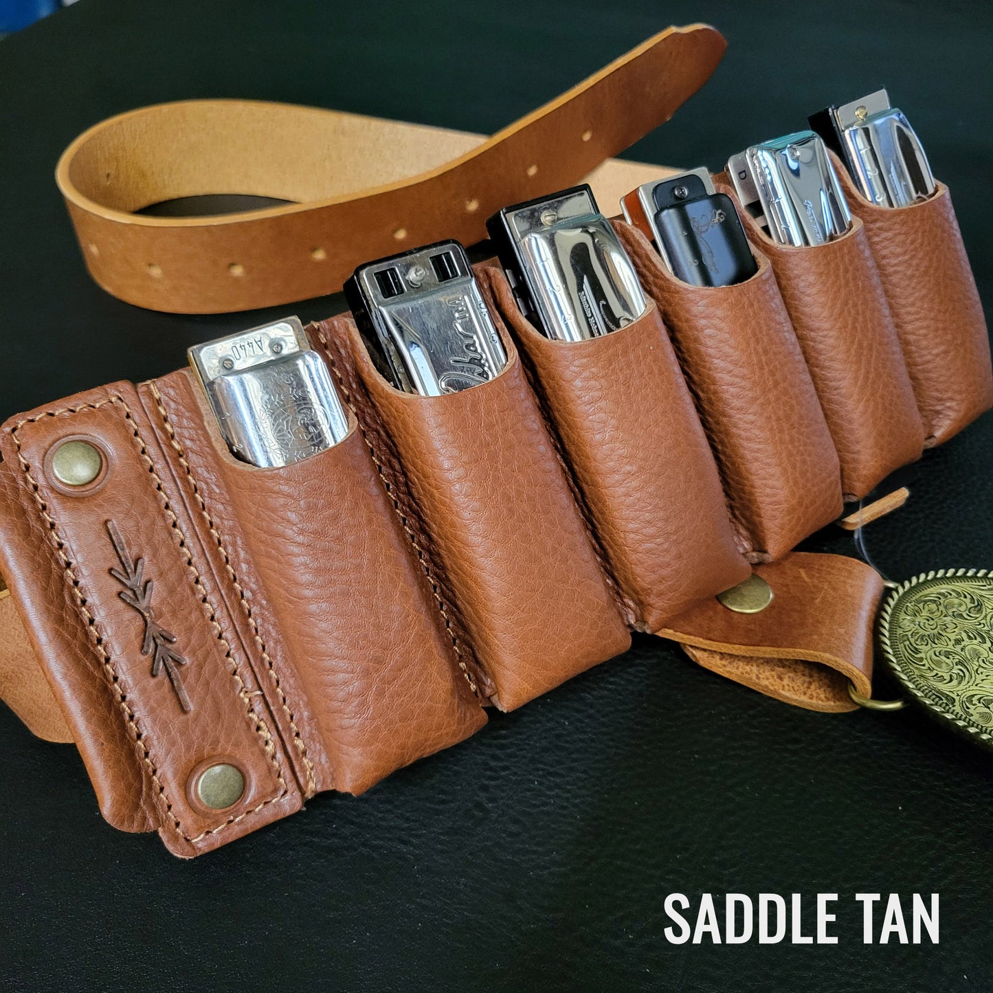 Leather Harmonica Bandolier